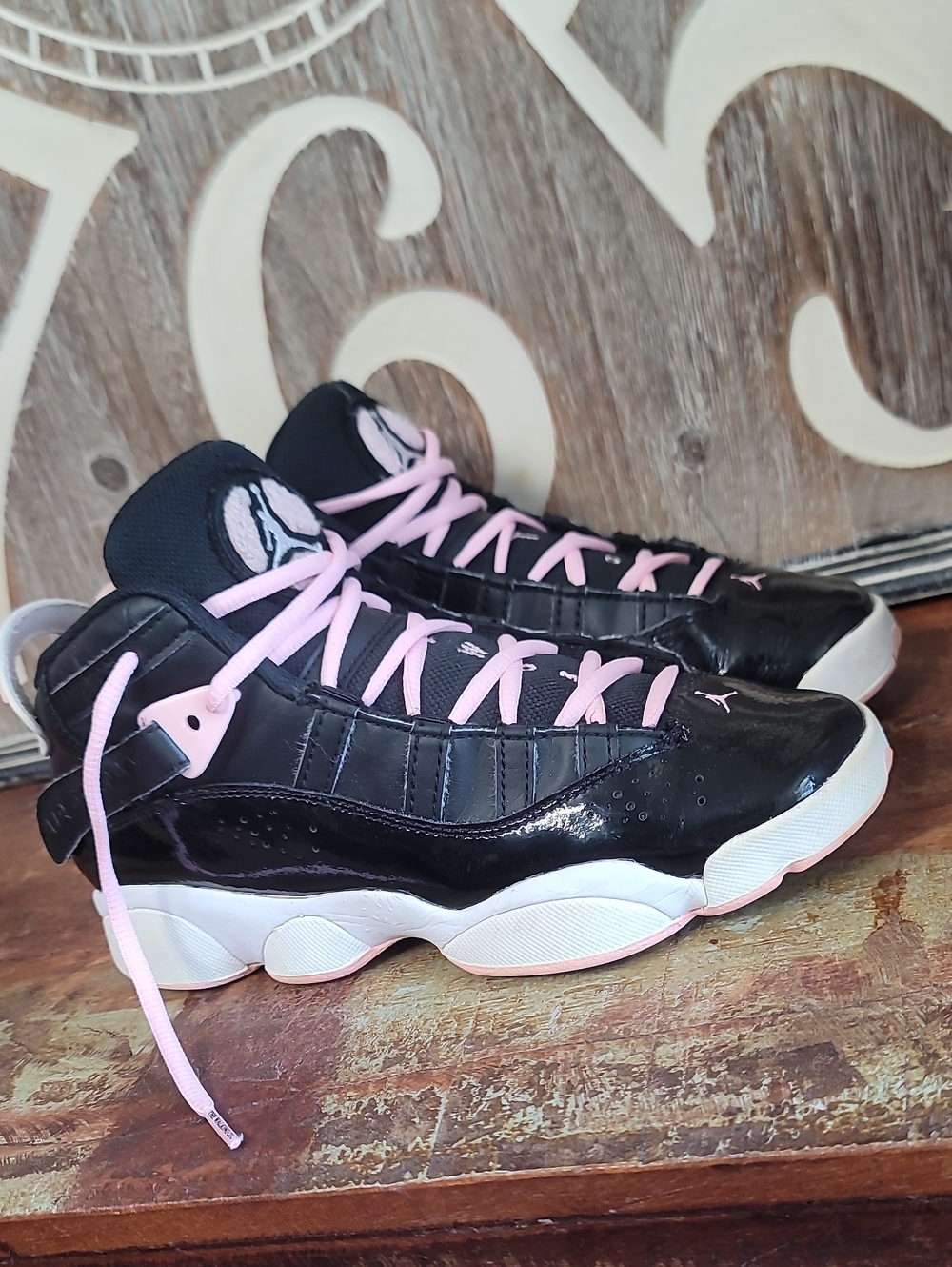 Nike Air Jordan 6 Rings 'Black Arctic Punch' Wmns 6.5 Good Cond.  Fast Shipping